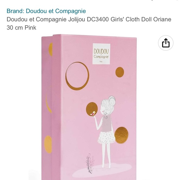 Brand New in Box 
Doudou et Compagnie Jolijou Girls' Cloth Doll Oriane 30cm Pink - Picture 4 of 9